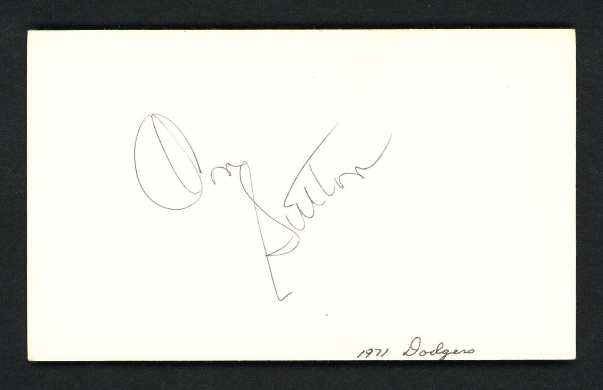 Don Sutton Autographed 3x5 Index Card Los Angeles Dodgers SKU #158262