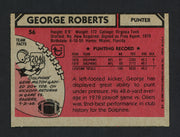 George Roberts Autographed 1980 Topps Card #56 Miami Dolphins SKU #160211