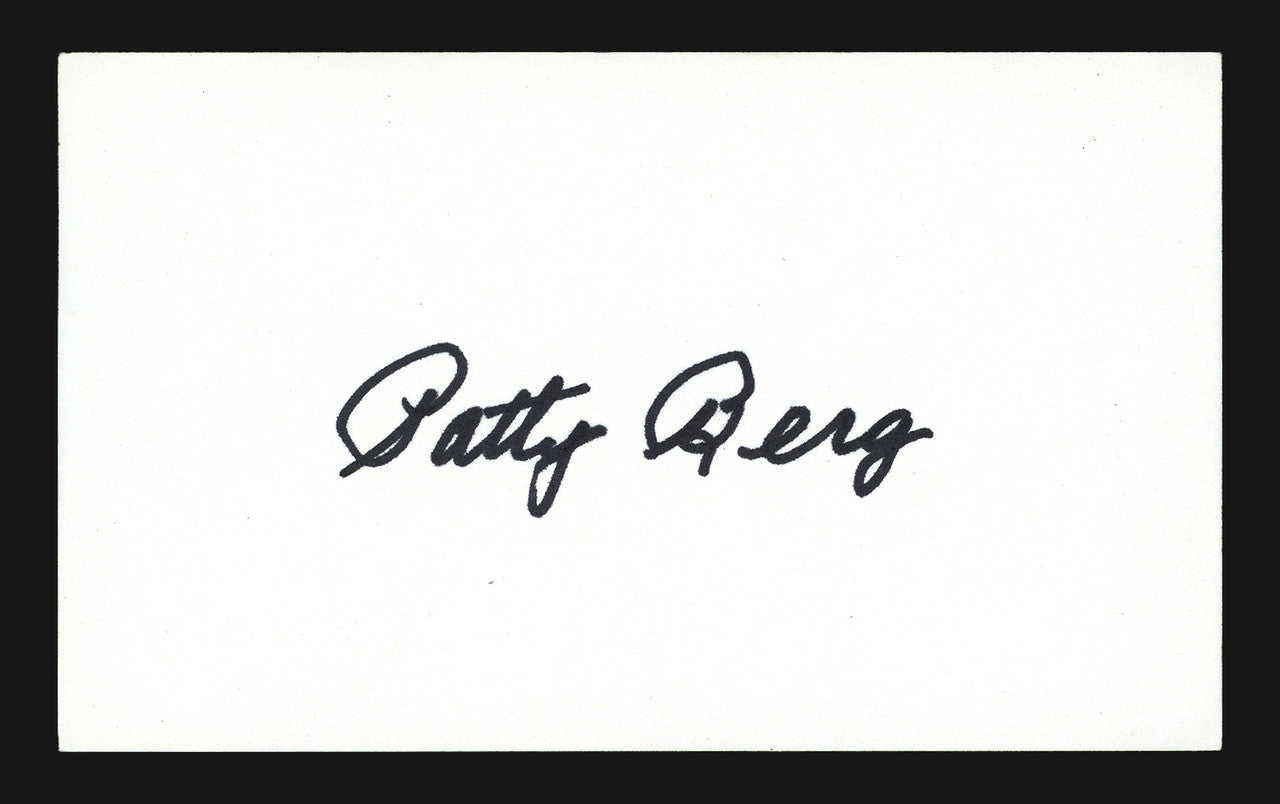 Patty Berg Autographed 3x5 Index Card LPGA Hall of Fame SKU #193956