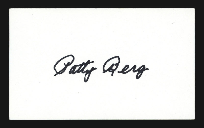 Patty Berg Autographed 3x5 Index Card LPGA Hall of Fame SKU #193956