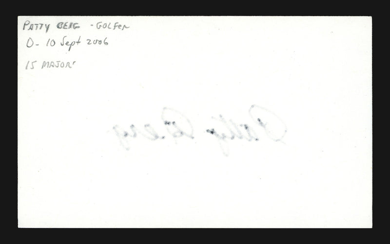 Patty Berg Autographed 3x5 Index Card LPGA Hall of Fame SKU #193956
