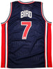 Team USA Larry Bird Autographed Navy Blue Jersey Dream Team Beckett BAS Stock #203450