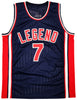 Team USA Larry Bird Autographed Navy Blue Jersey Dream Team Beckett BAS Stock #203450
