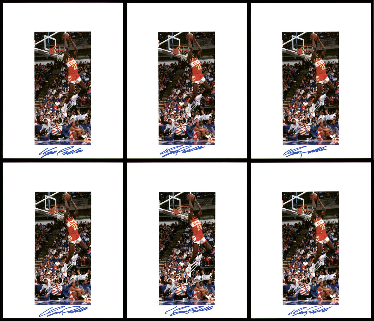 Dominique Wilkins Autographed 8.5x11 Photo 12 Count Lot Atlanta Hawks SKU #194012
