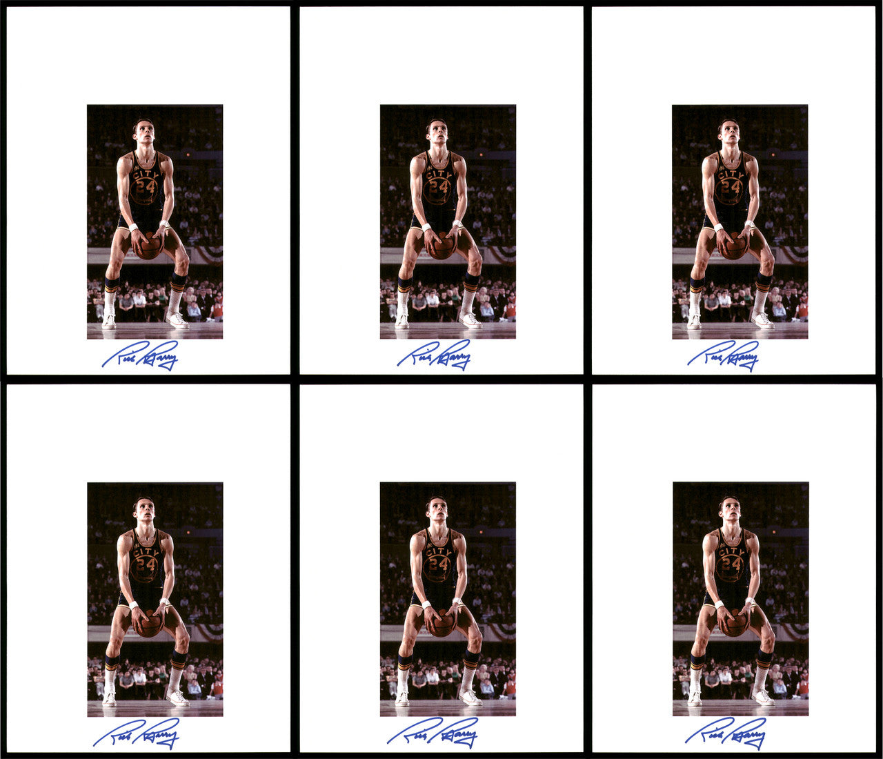 Rick Barry Autographed 8.5x11 Photo 12 Count Lot Golden State Warriors SKU #194017