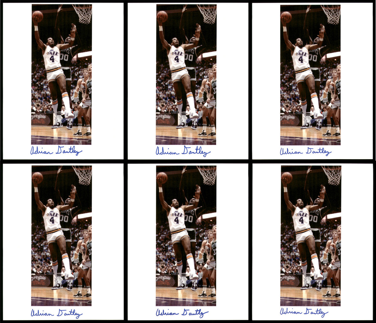 Adrian Dantley Autographed 8.5x11 Photo 12 Count Lot Utah Jazz SKU #194019