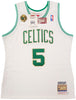 Boston Celtics Kevin Garnett Autographed White & Gold Authentic Mitchell & Ness Hardwood Classics 2008 Jersey Size L Beckett BAS QR Stock #203554