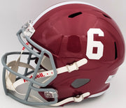 Devonta Smith Autographed Alabama Crimson Tide Red Full Size Replica Speed Helmet "Smitty" Beckett BAS QR Stock #203863