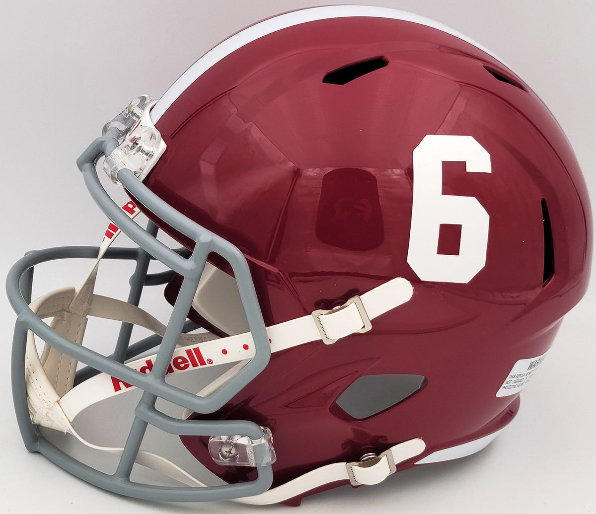 Devonta Smith Autographed Alabama Crimson Tide Red Full Size Replica Speed Helmet "Smitty" Beckett BAS QR Stock #203863