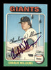 Charlie Williams Autographed 1975 Topps Card #449 San Francisco Giants SKU #203941