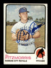 Al Fitzmorris Autographed 1973 Topps Card #643 Kansas City Royals SKU #204323