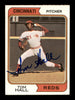 Tom Hall Autographed 1974 Topps Card #248 Cincinnati Reds SKU #204356
