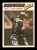 Bill Travers Autographed 1977 Topps Stickers Card #49 Milwaukee Brewers SKU #204970