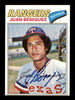 Juan Beniquez Autographed 1977 Topps Card #81 Texas Rangers (Smudged) SKU #205015