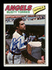 Rusty Torres Autographed 1977 Topps Card #224 California Angels SKU #205090