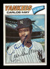 Carlos May Autographed 1977 Topps Card #568 New York Yankees SKU #205216