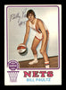 Billy Paultz Autographed 1973-74 Topps Card #216 New York Nets SKU #205321