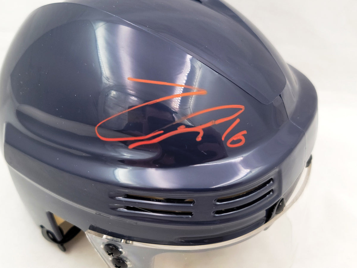 Jared McCann Autographed Seattle Kraken Blue Mini Helmet (Missing Logo) Fanatics Holo #B272892
