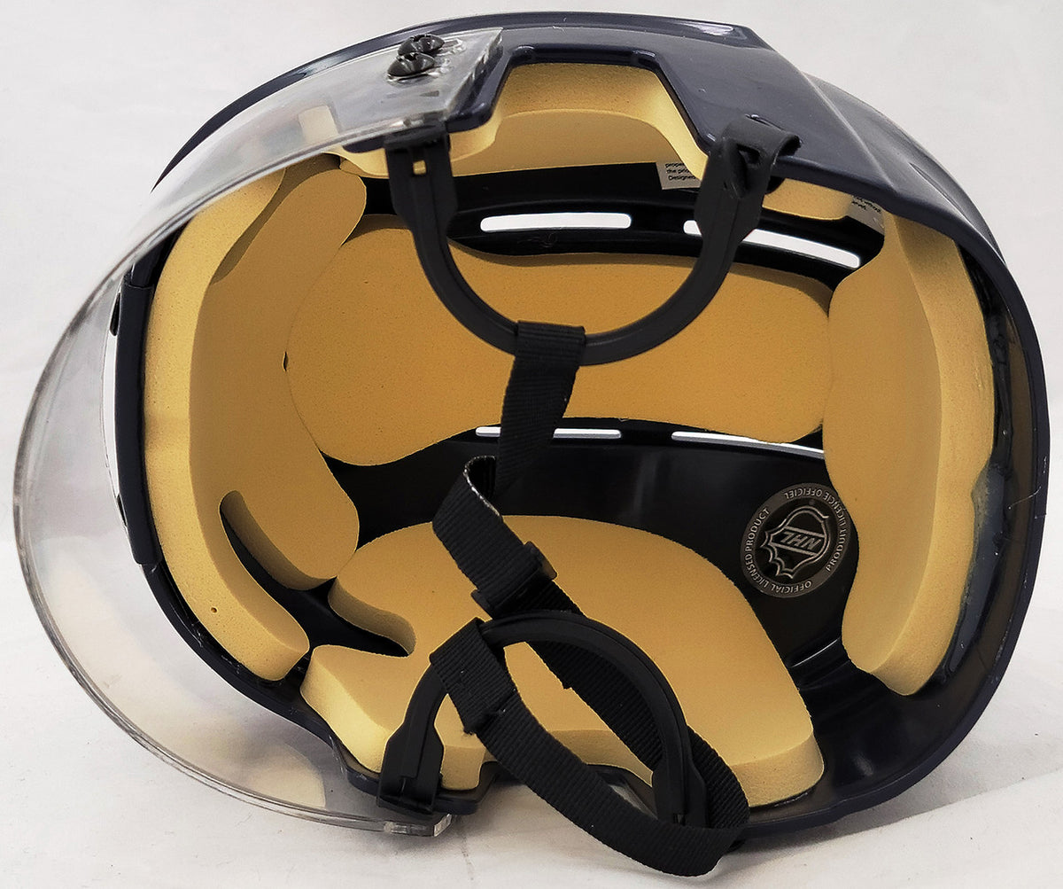 Jared McCann Autographed Seattle Kraken Blue Mini Helmet (Missing Logo) Fanatics Holo #B272892