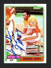 Gordon Jones Autographed 1981 Topps Rookie Card #108 Tampa Bay Buccaneers SKU #160230