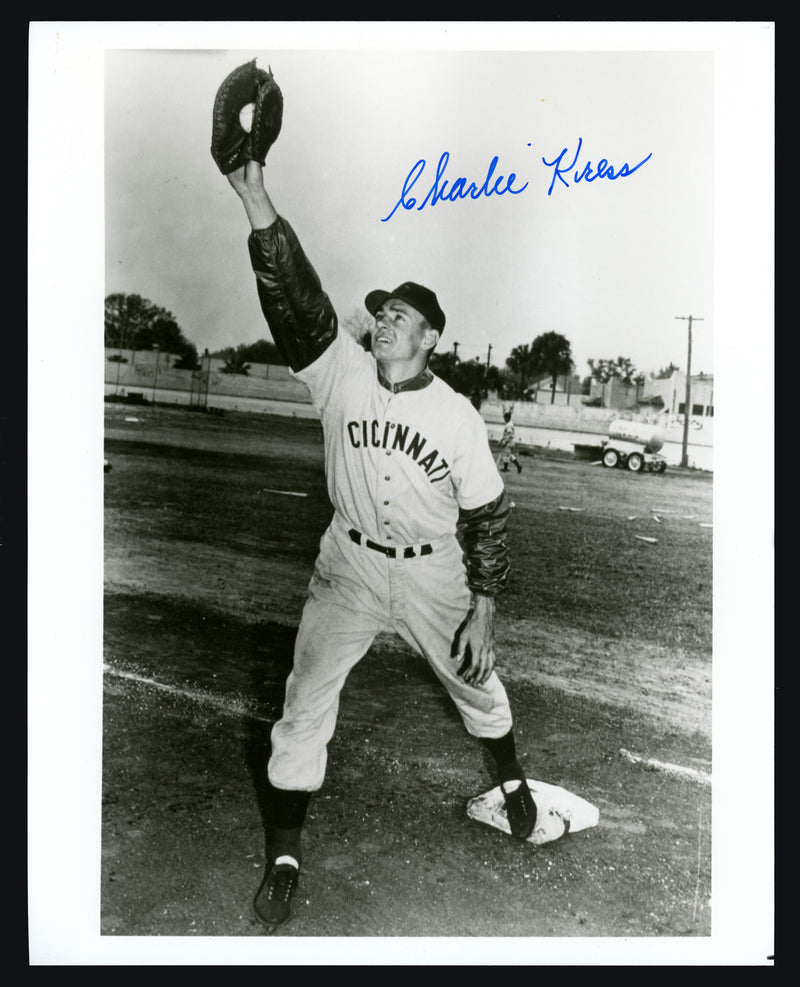 Charlie Kress Autographed 8x10 Photo Cincinnati Reds SKU #154734