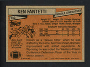 Ken Fantetti Autographed 1981 Topps Card #142 Detroit Lions SKU #160242