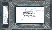 Sammy Sosa Autographed 2.25x3.75 Cut Signature Card Chicago Cubs PSA/DNA #65049834