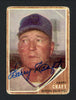 Harry Craft Autographed 1962 Topps Card #12 Houston Colt .45's SKU #162272