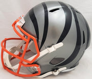 Ja'Marr Chase Autographed Cincinnati Bengals AMP Gray Full Size Replica Speed Helmet Beckett BAS QR #WU15505