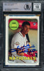 Juan Soto Autographed 2018 Topps Heritage Rookie Card #502 New York Mets Auto Grade Gem Mint 10 (Off Center) Beckett BAS #14235324