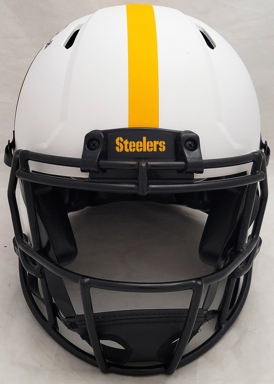 Kenny Pickett Autographed Pittsburgh Steelers Lunar Eclipse White Full Size Authentic Speed Helmet Beckett BAS QR Stock #205922