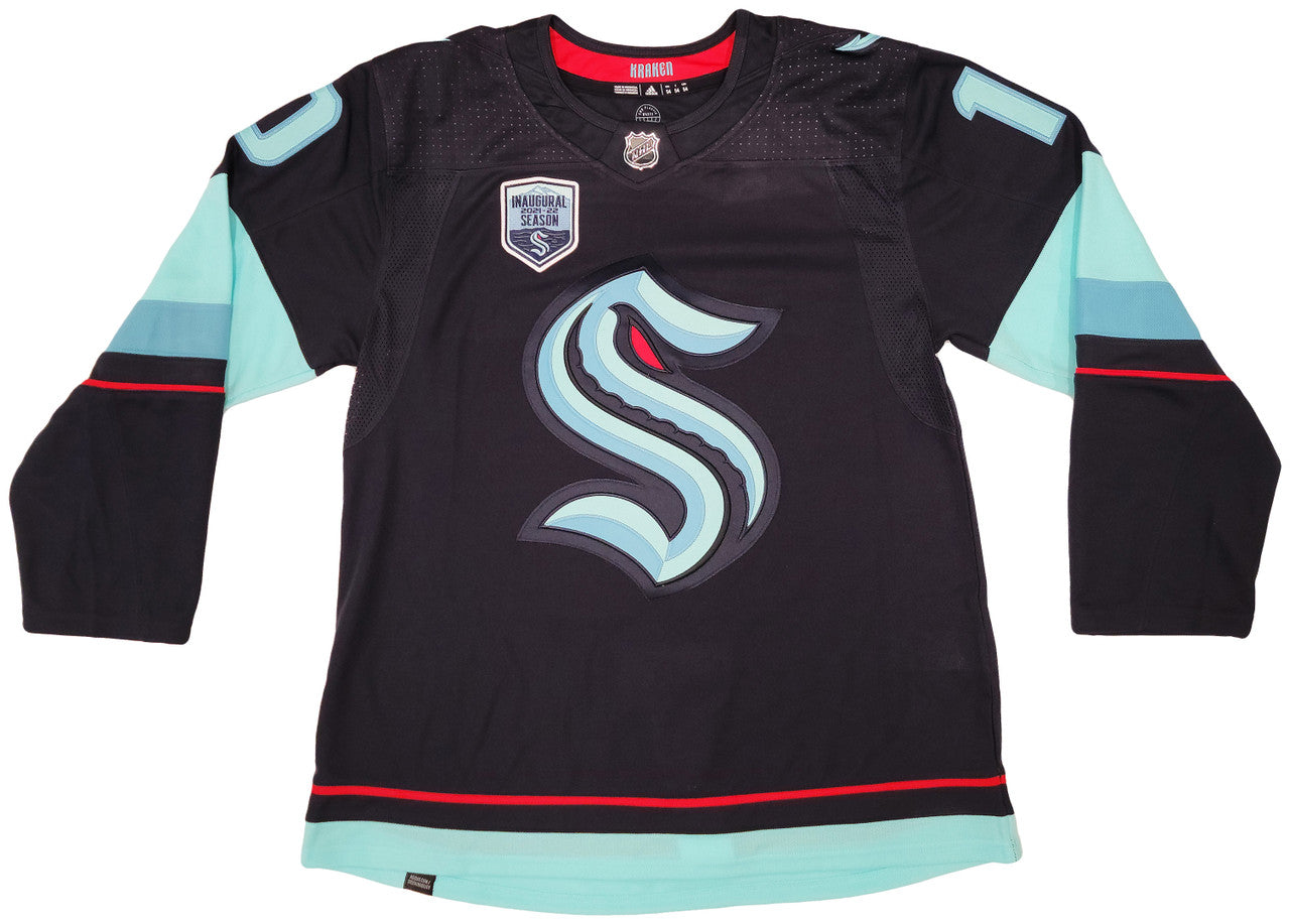 Seattle Kraken Matty Beniers Autographed Blue Adidas Jersey Size 54 With Inaugural Patch Fanatics Holo Stock #206001