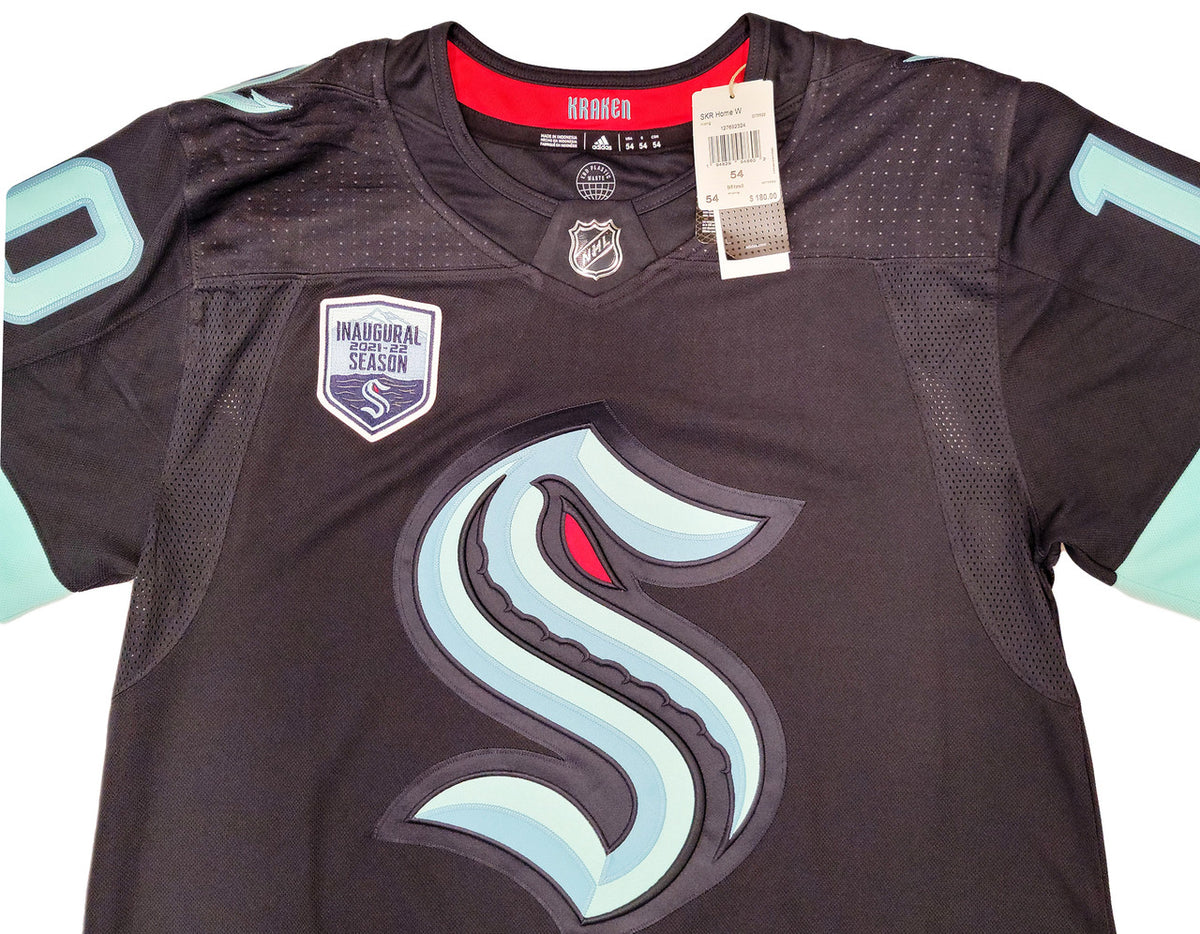 Seattle Kraken Matty Beniers Autographed Blue Adidas Jersey Size 54 With Inaugural Patch "1st Kraken Draft Pick" Fanatics Holo Stock #206002