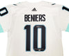 Seattle Kraken Matty Beniers Autographed White Adidas Authentic Jersey Size 54 With Inaugural Patch "1st Kraken Draft Pick" Fanatics Holo Stock #206010