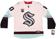 Seattle Kraken Matty Beniers Autographed White Fanatics Jersey Size XL With Inaugural Patch Fanatics Holo Stock #206007
