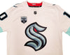 Seattle Kraken Matty Beniers Autographed White Fanatics Jersey Size XL With Inaugural Patch Fanatics Holo Stock #206007