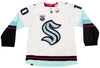 Seattle Kraken Matty Beniers Autographed White Adidas Authentic Jersey Size 54 With Inaugural Patch "NHL Debut" Fanatics Holo Stock #206011