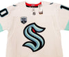 Seattle Kraken Matty Beniers Autographed White Adidas Authentic Jersey Size 54 With Inaugural Patch "NHL Debut" Fanatics Holo Stock #206011