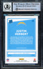 Justin Herbert Autographed 2020 Donruss Rated Rookie Card #303 Los Angeles Chargers Auto Grade Gem Mint 10 Beckett BAS Stock #206066