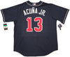 Atlanta Braves Ronald Acuna Jr. Autographed Blue Nike Jersey Size XL JSA Stock #205684