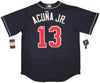 Atlanta Braves Ronald Acuna Jr. Autographed Blue Nike Jersey Size L JSA Stock #205683