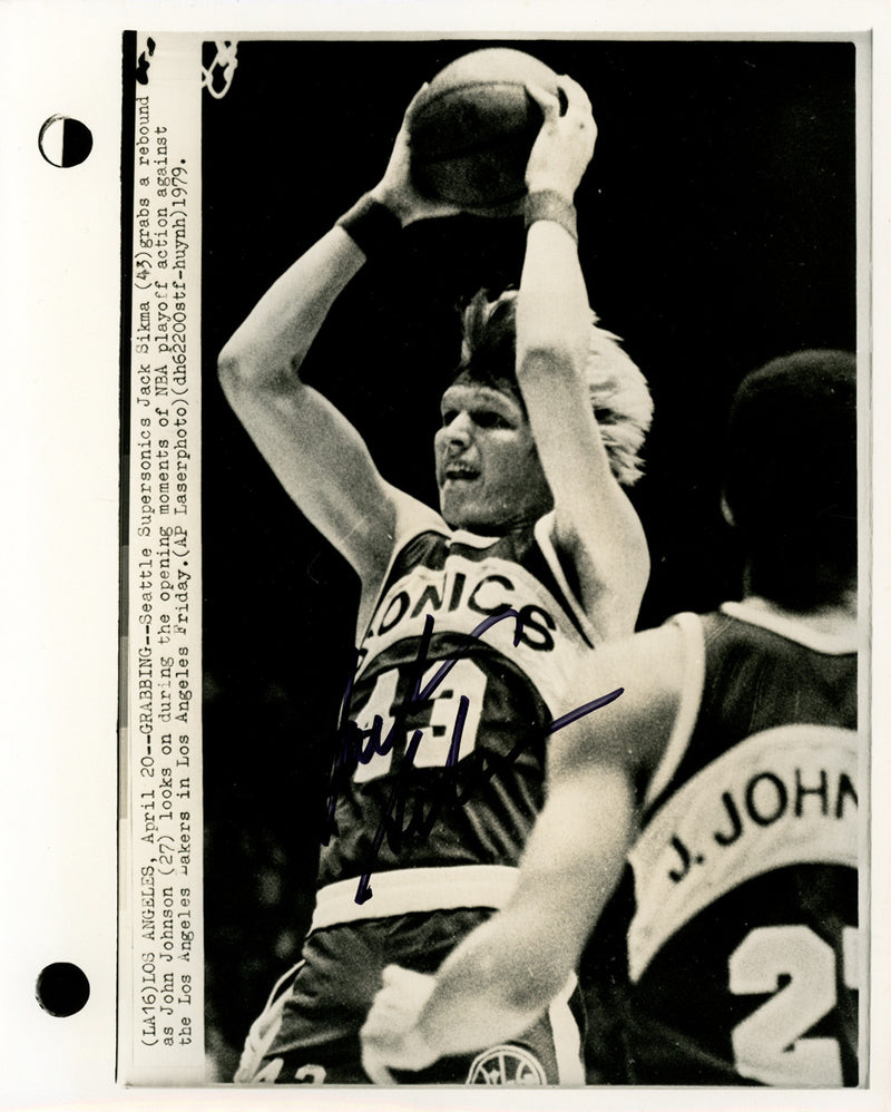 Jack Sikma Autographed 8x10 Wire Photo Seattle Supersonics MCS Holo #70217