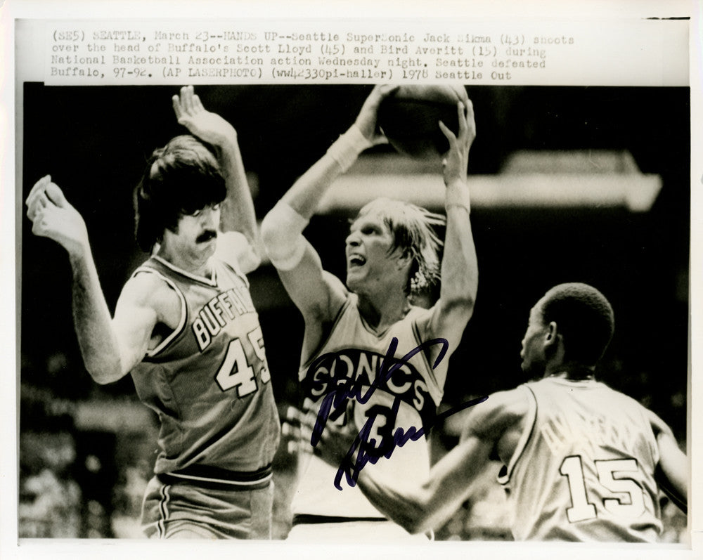 Jack Sikma Autographed 8x10 Wire Photo Seattle Supersonics MCS Holo #70236