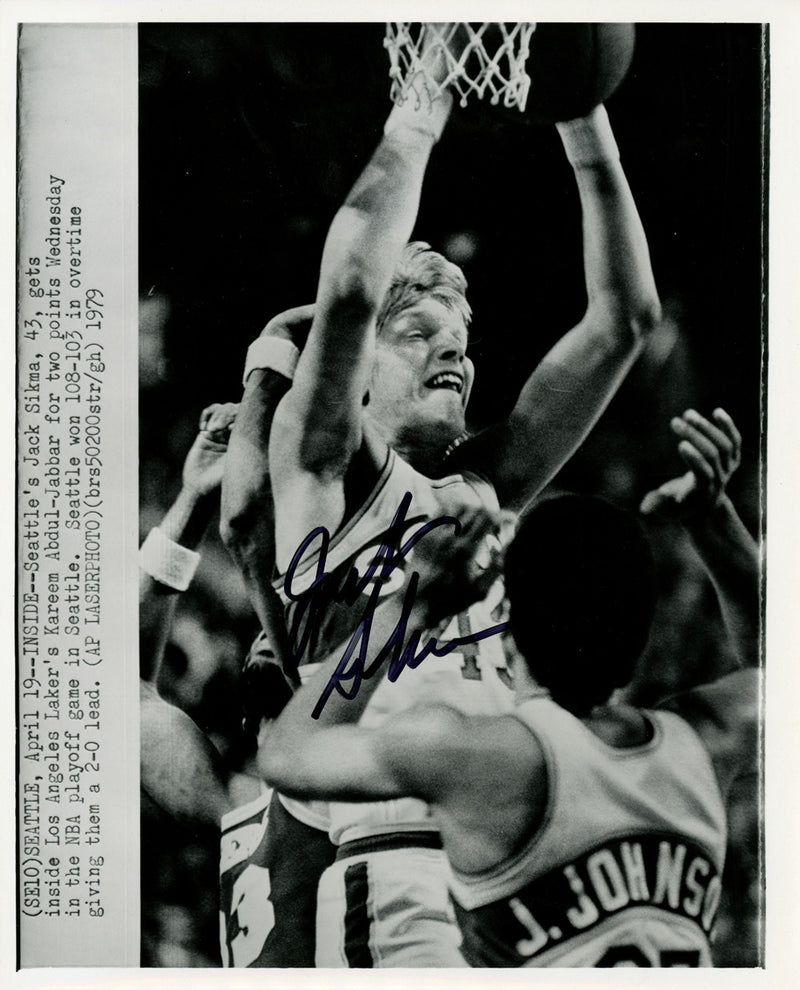 Jack Sikma Autographed 8x10 Wire Photo Seattle Supersonics MCS Holo #70254