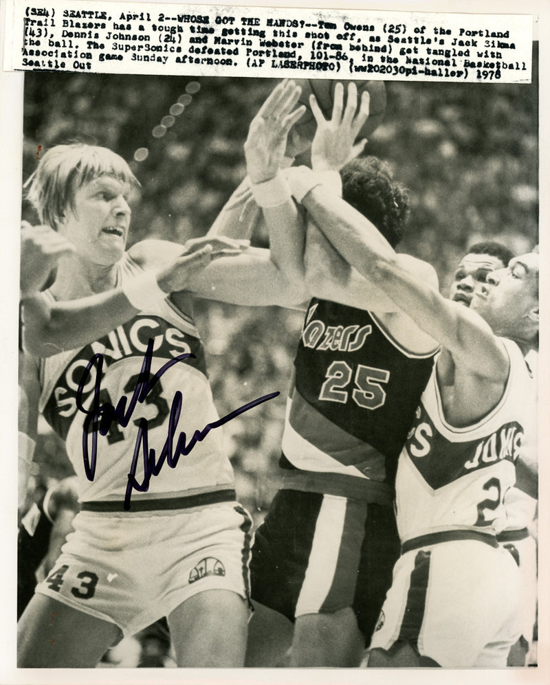 Jack Sikma Autographed 8x10 Wire Photo Seattle Supersonics MCS Holo #70265