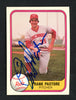 Frank Pastore Autographed 1981 Fleer Card #204 Cincinnati Reds SKU # 158572
