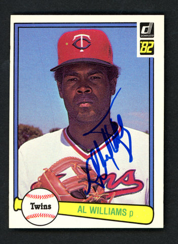 Al Williams Autographed 1982 Donruss Card #429 Minnesota Twins SKU # 158601