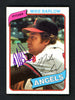 Mike Barlow Autographed 1980 Topps Card #312 California Angels SKU # 158633
