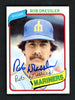 Rob Dressler Autographed 1980 Topps Card #366 Seattle Mariners SKU # 158638