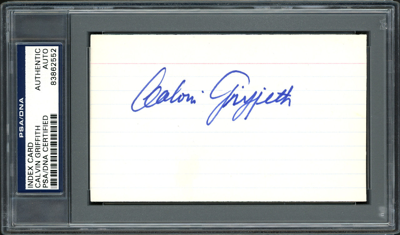 Calvin Griffith Autographed 3x5 Index Card Minnesota Twins Owner PSA/DNA #83862552